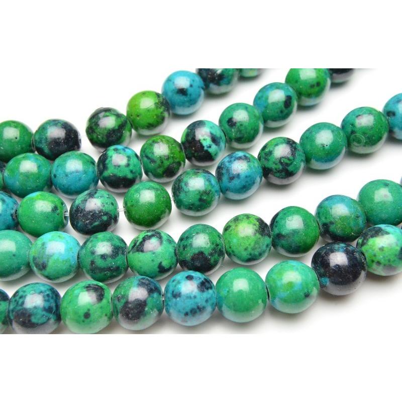 アズロマラカイト◇10mm◇ 1連（約38cm）_R1765-10 ☆5000円以上 