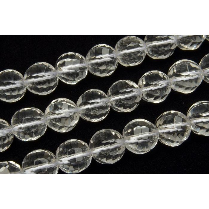 水晶 ツイストカット 6mm 1連（約38cm）_R1856-6 ☆5000円以上 天然石 天然S型カット 水晶 約6mm玉 1連 ◆水晶AAA 6mm玉 1連
