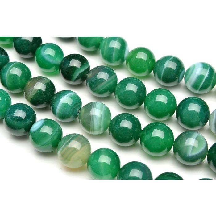 縞瑪瑙 グリーン 10mm 1連（約38cm）_R5116-10 ☆5000円以上