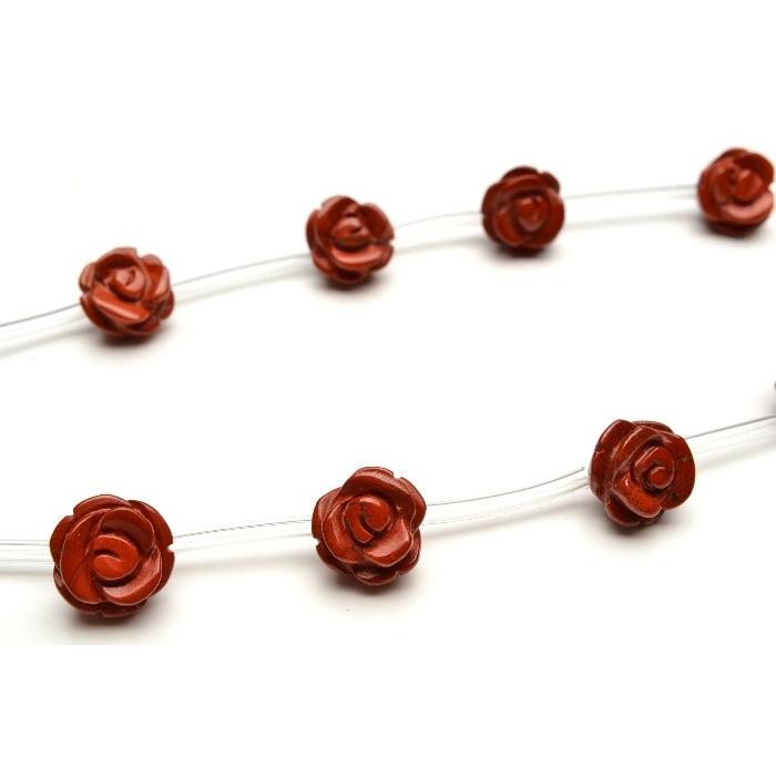 連売り】レッドジャスパー 薔薇バラカット 12mm 1連（15粒入り 