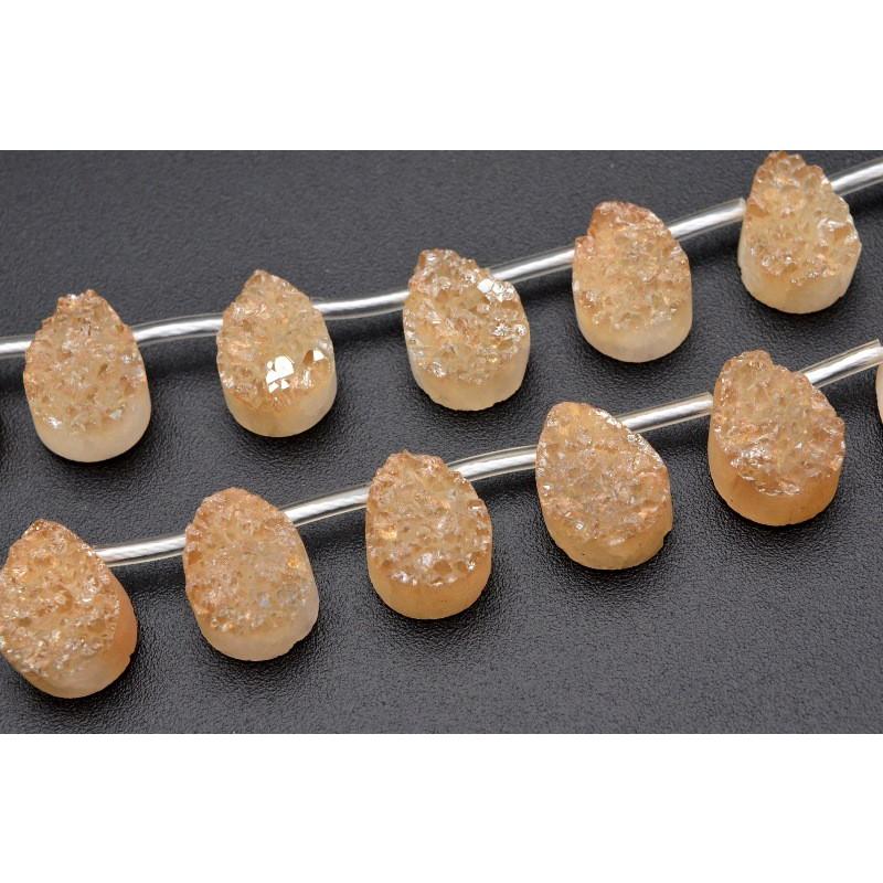 ドゥルージークォーツ オレンジ ペアシェイプ 10x14mm 1連（約20cm