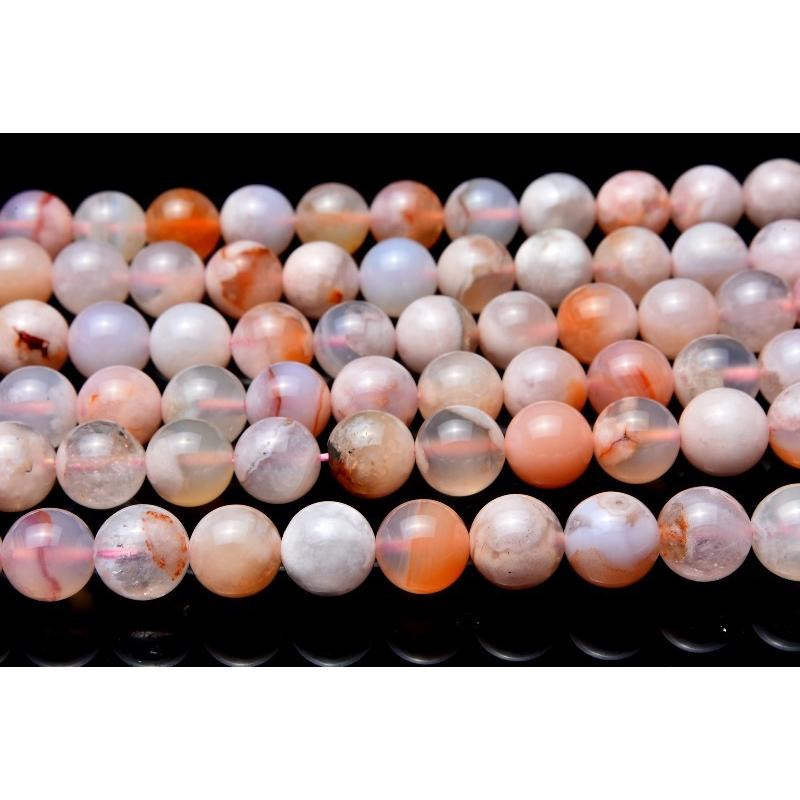 チェリーブロッサムアゲート 桜瑪瑙 6mm 1連（約38cm）_R5815-6