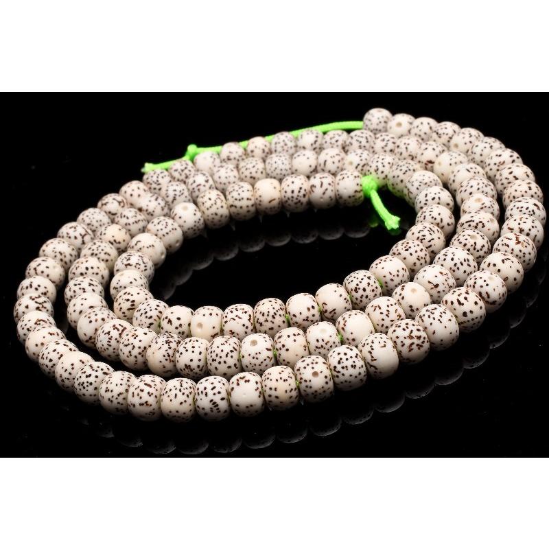 リンデン(菩提樹)の種 6x8mm ウッドビーズ ボタン 1連(約64cm)_R5917