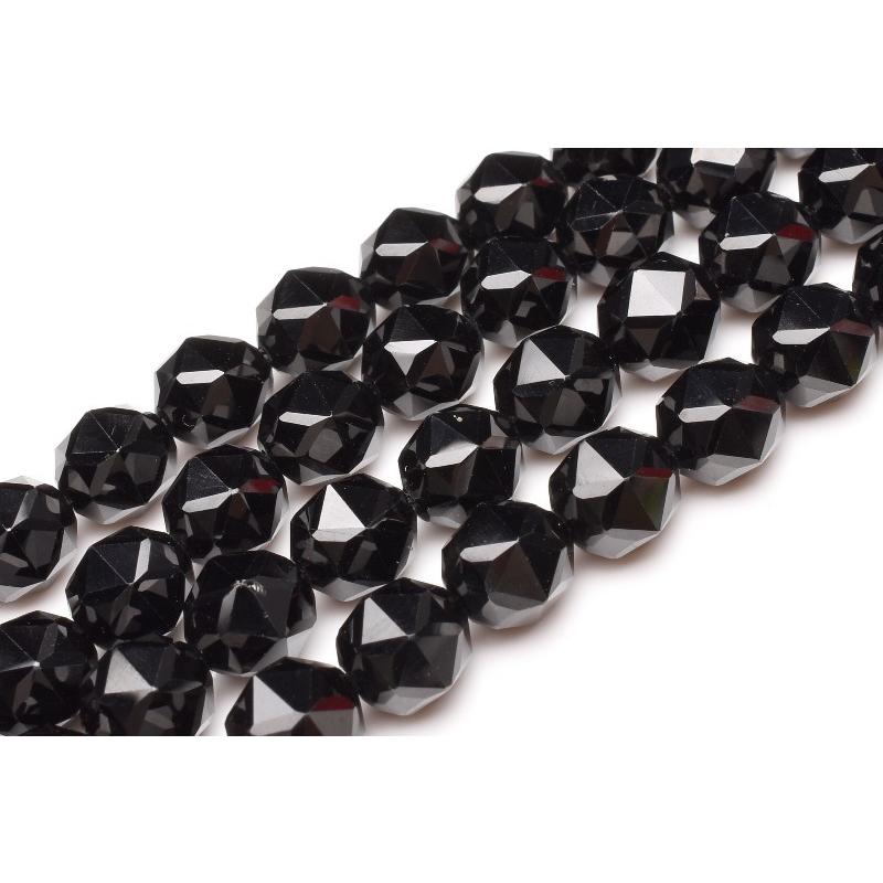 ブラックスピネル 6mm スターカット 1連（約38cm）_R5930-6