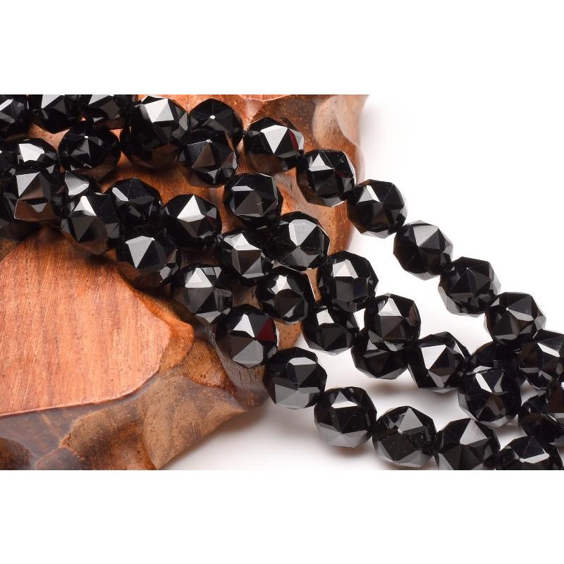 ブラックスピネル 6mm スターカット 1連（約38cm）_R5930-6