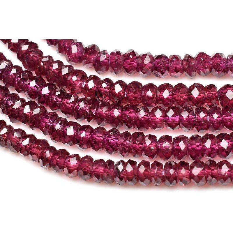 ロードライトガーネット 2-3x4mm ボタンカット 1連（約38cm 