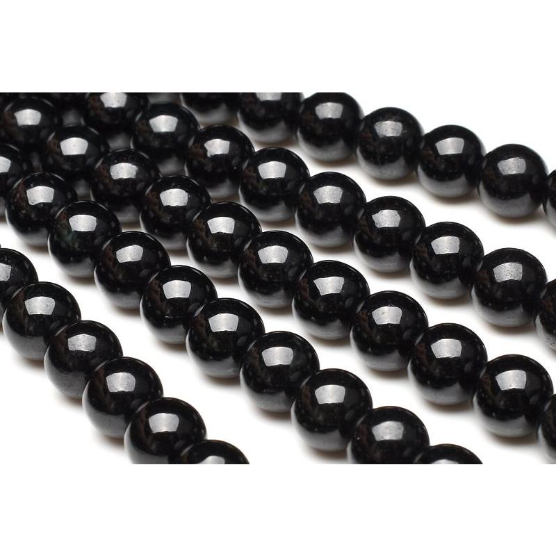 希少◇ミャンマー産 黒翡翠 (硬玉ジェダイト) ブラックジェイド 6mm 1 