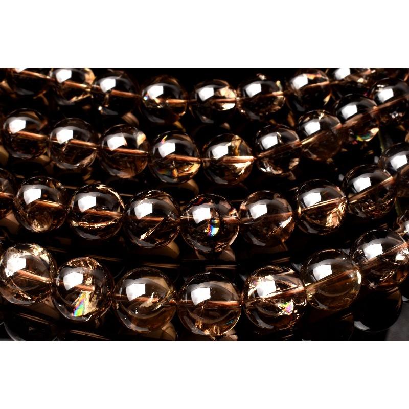 虹入り スモーキークォーツ 10mm 1連（約38cm）_RG369-10