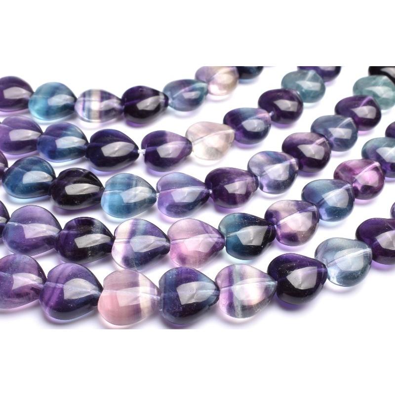 マルチカラー フローライト 13x14mm ハート 1連（約38cm）_RG447