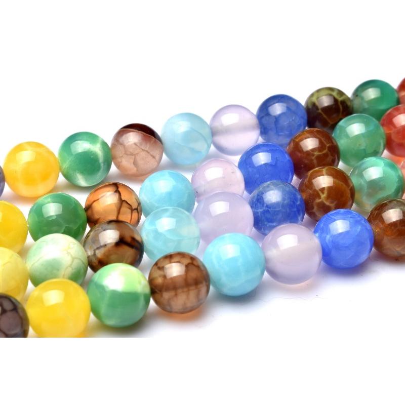 マルチカラー MIX龍紋瑪瑙 8mm 1連（約38cm） _RG690-8
