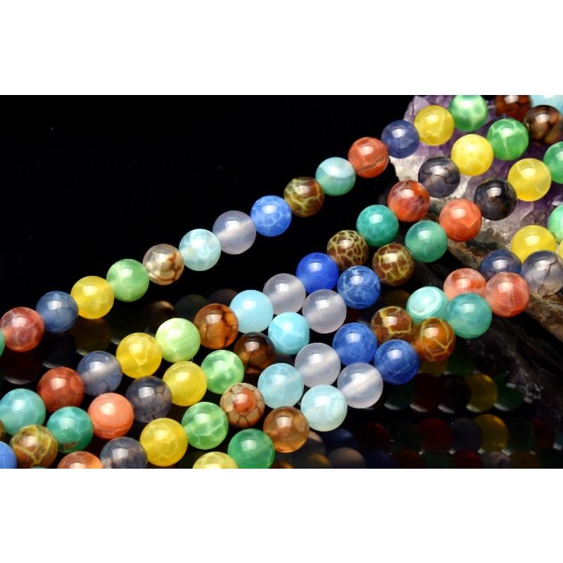 マルチカラー MIX龍紋瑪瑙 8mm 1連（約38cm） _RG690-8