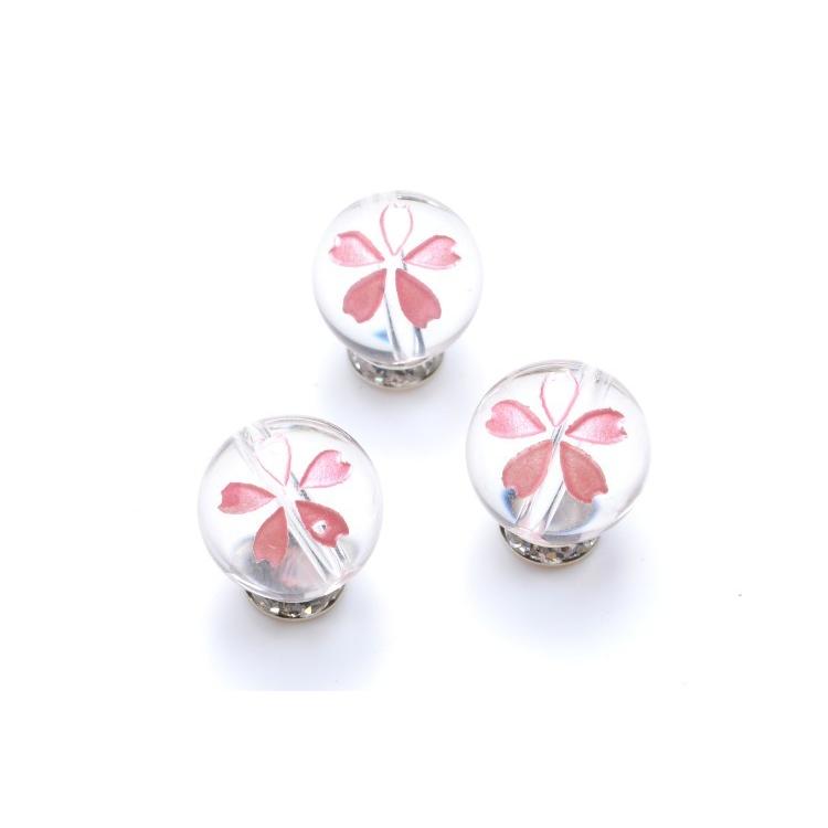 彫刻 水晶 ピンク彫り 桜】 12mm 粒売り_T260-12 : ラトリエ - 通販 