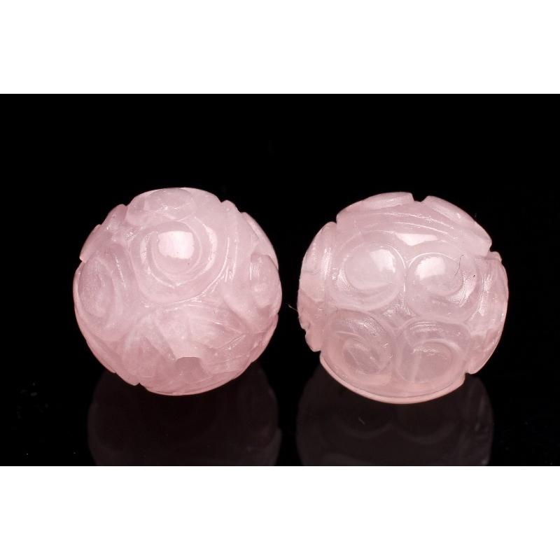 マダガスカル産 ローズクォーツ 12mm マニ車 粒売り_T636-12 