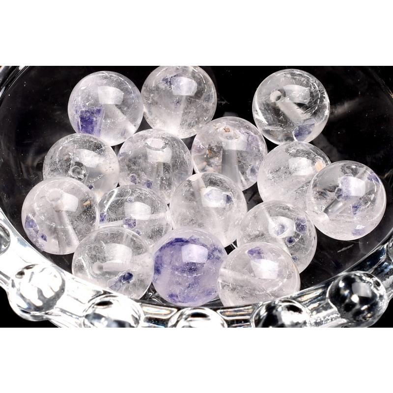 入手困難！ フローライトインクォーツ 11mm 高級 粒売り (貫通穴) ビーズ 1個売り_T641-11の画像