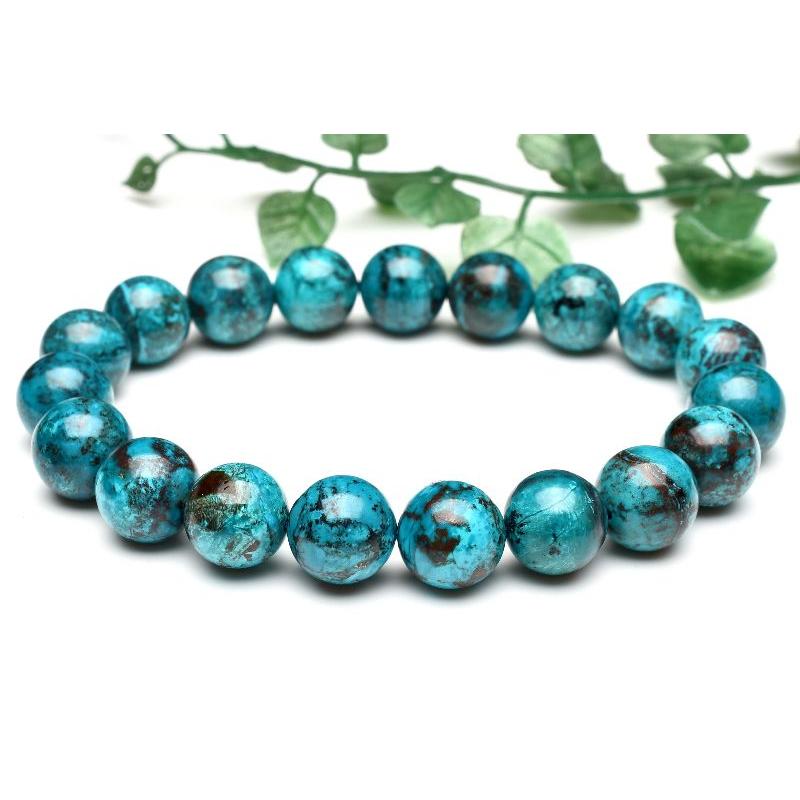 1点物】チョコミントカラー クリソコラ 10.5mm ブレスレット _U5831