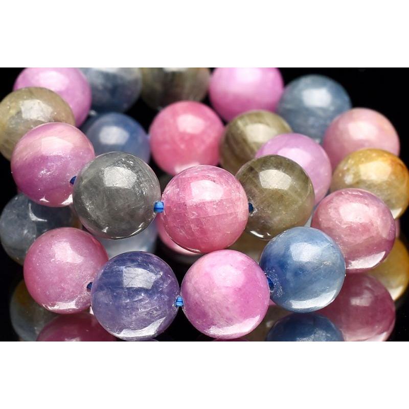 1点物】天然非加熱 コランダム MIXサファイア 8.5mm ブレスレット