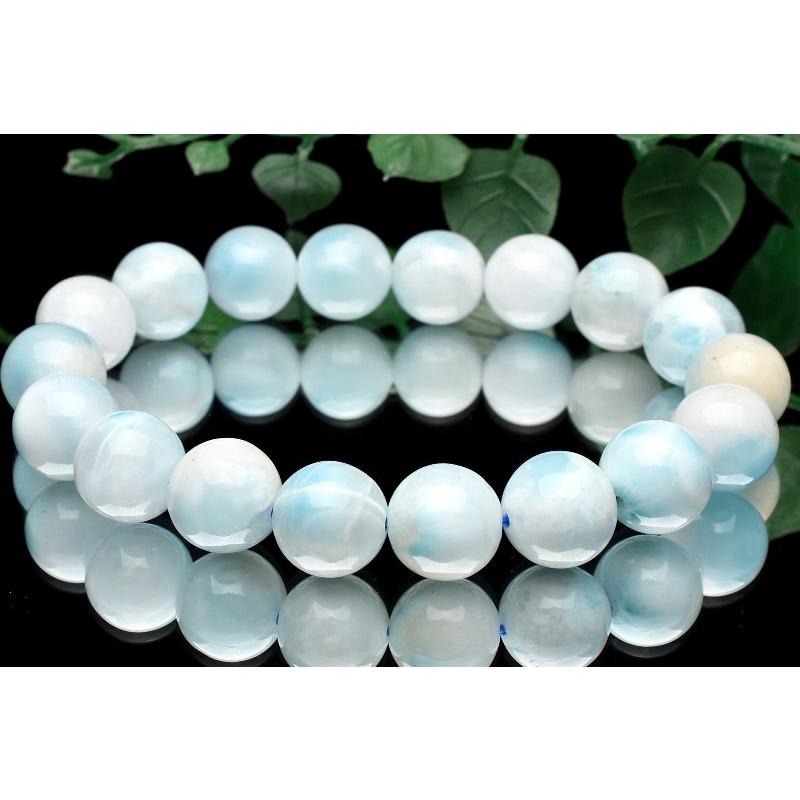 1点物】癒やしの波模様 ラリマー 11mm ブレスレット _U8045