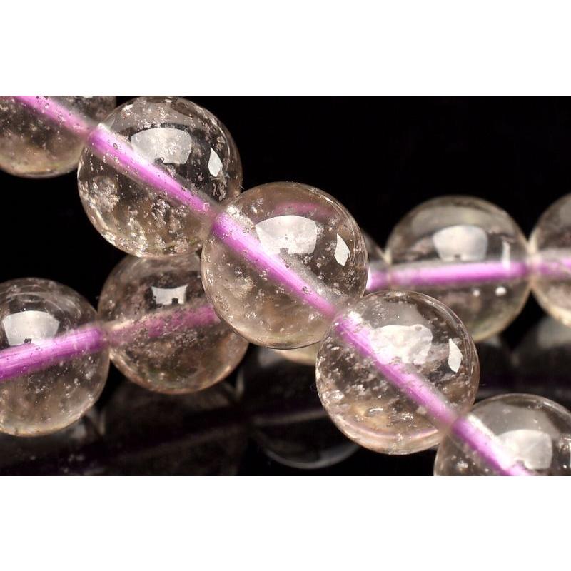 1点物】希少◇スモーキー パープルリビアングラス 8.5mm ブレスレット