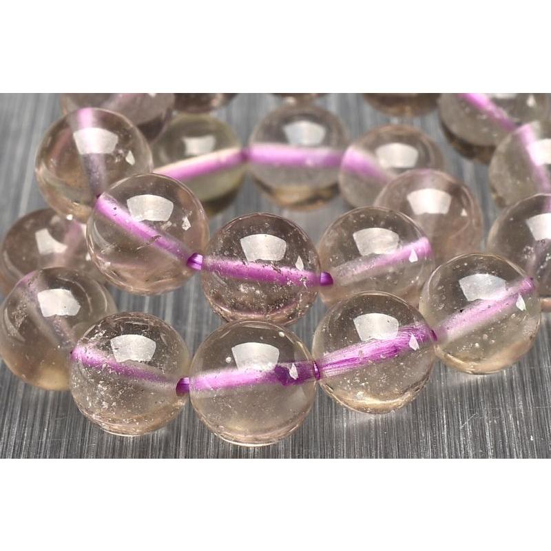 パープルリビアングラスブレスレット 石流通センター 高品質 天然石 ブレスレット リビアングラス (パープル