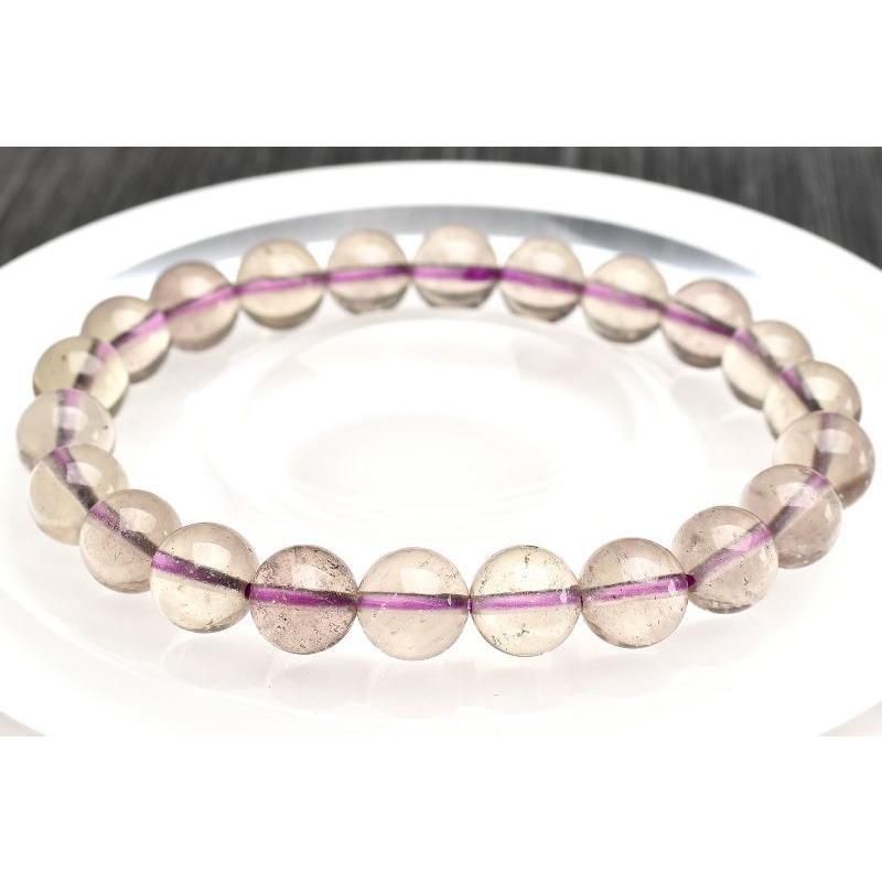 1点物】希少◇スモーキー パープルリビアングラス 8.5mm ブレスレット