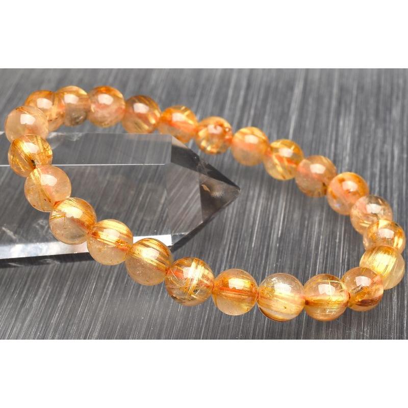 1点物】AA☆黄金の輝き ゴールドタイチンルチルクォーツ 7.5mm