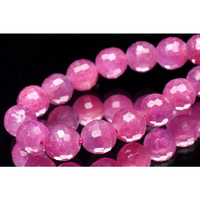 1点物】南アフリカ産◇高品質 ルビー 6mm ボールカット ブレスレット