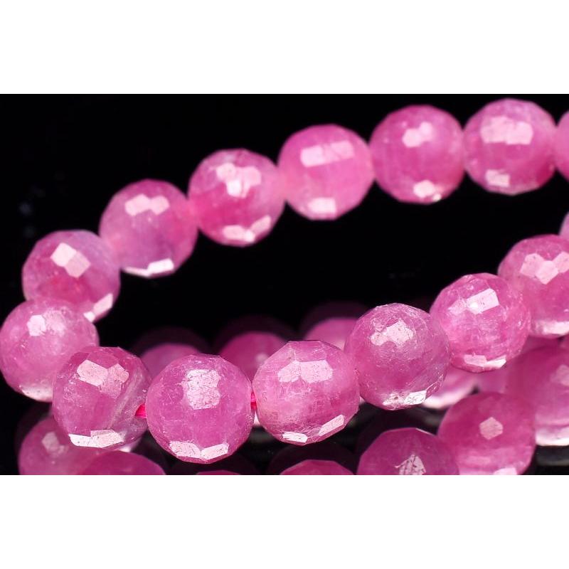 1点物】南アフリカ産◇高品質 ルビー 6mm ボールカット ブレスレット