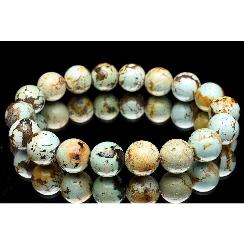 1点物】希少◇天然スパイダーウェブ ターコイズ 11.5mm ブレスレット