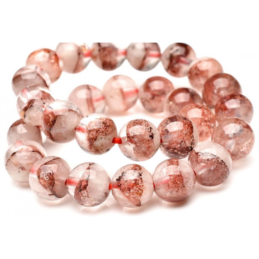 専用レッドファントムクォーツピアス A1 1点物】縁起のいい赤富士 レッドファントムクォーツ 7mm ブレスレット