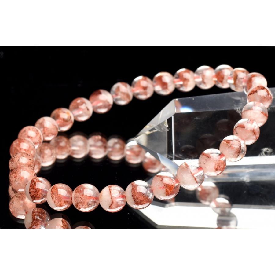 1点物】縁起のいい赤富士 レッドファントムクォーツ 7mm ブレスレット