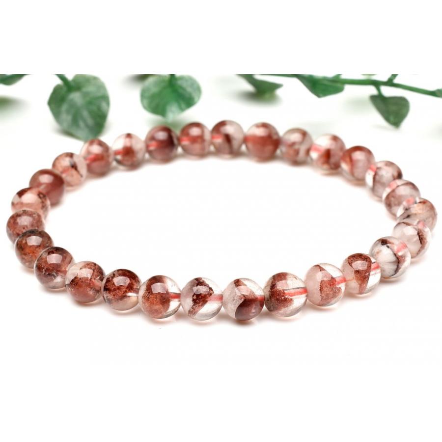 1点物】縁起のいい赤富士 レッドファントムクォーツ 7mm ブレスレット