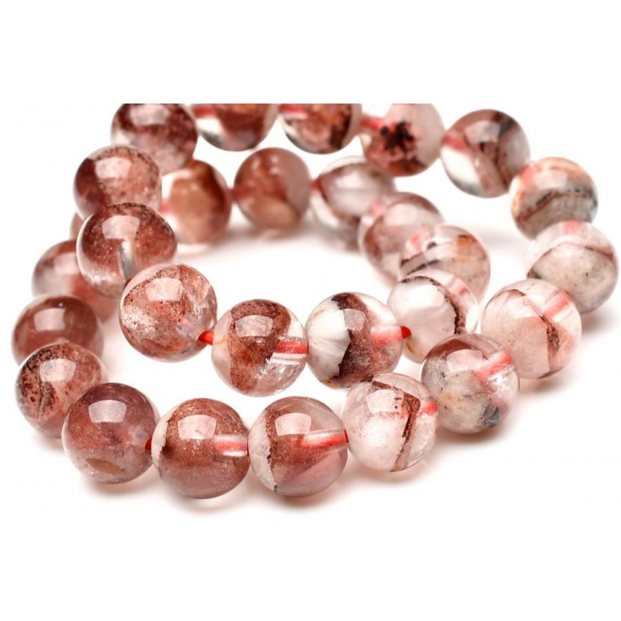 1点物】縁起のいい赤富士 レッドファントムクォーツ 7mm ブレスレット