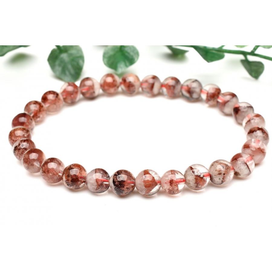 1点物】縁起のいい赤富士 レッドファントムクォーツ 7mm ブレスレット