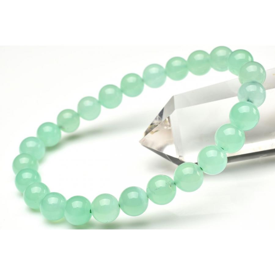 1点物】癒やしのグリーン クリソプレーズ 7.5mm ブレスレット _U8973