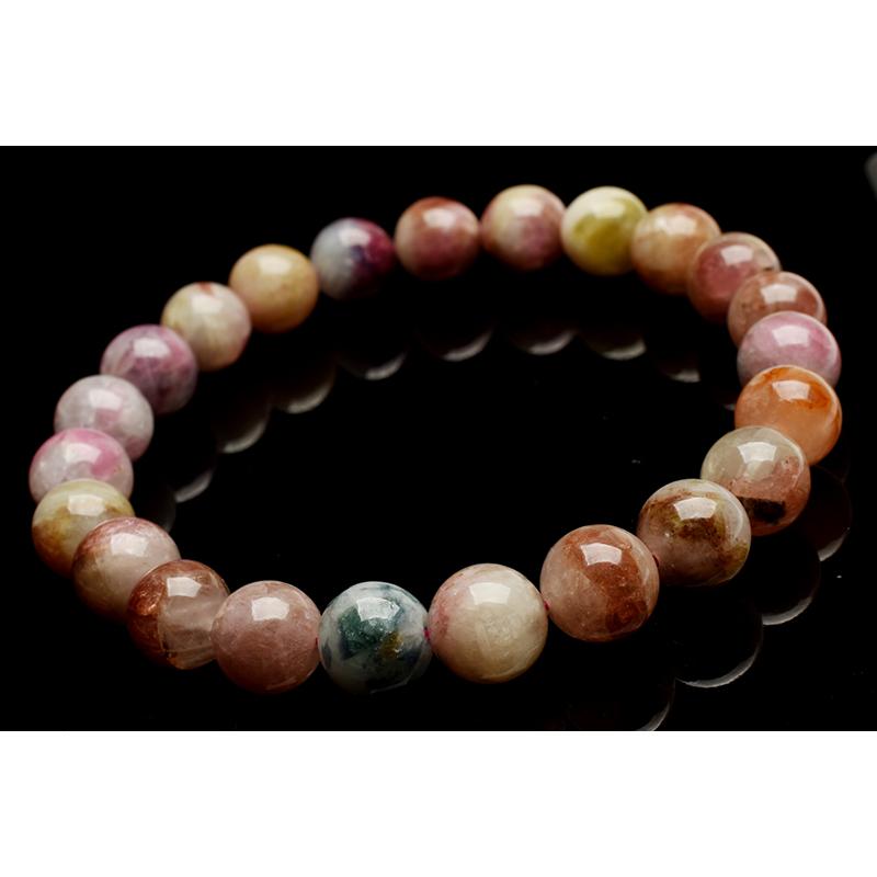 1点物】バイカラー◇華やか トルマリンシリカ 8mm ブレスレット