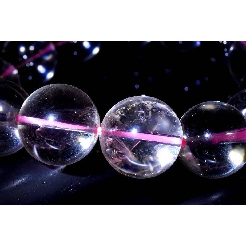 【１点物】希少カラー レッドエンジェルラダークォーツ　14.5mm　ブレスレット_Y8646