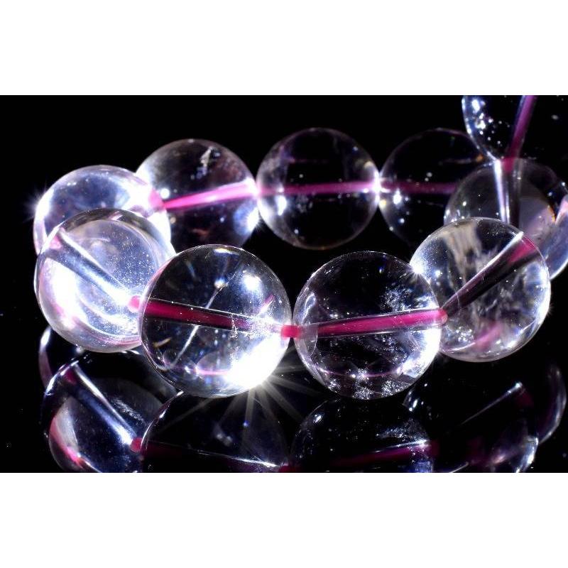 【１点物】希少カラー レッドエンジェルラダークォーツ　14.5mm　ブレスレット_Y8646 5mm