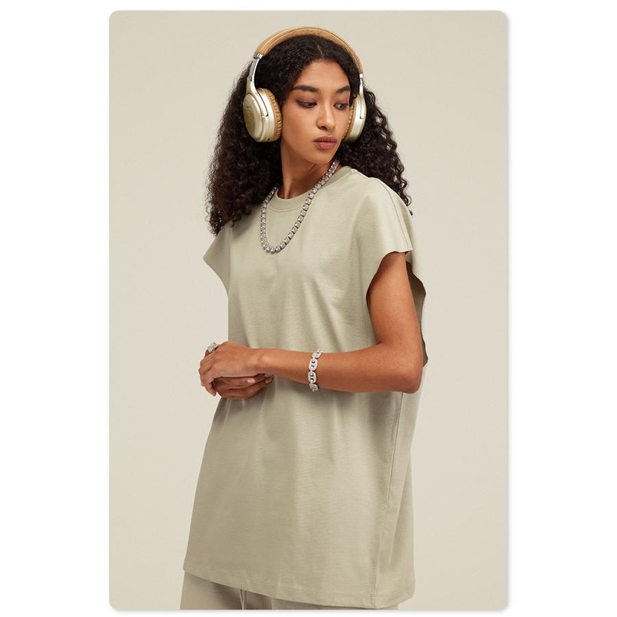 ビッグシルエット タンクトップ ノースリーブ シャツ ストリートファッション ヘビーウェイト カットオフ Tシャツ メンズ レディース |  | 24