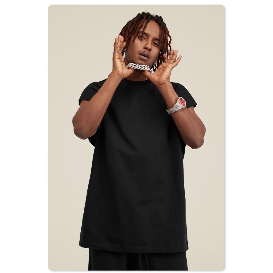 ビッグシルエット タンクトップ ノースリーブ シャツ ストリートファッション ヘビーウェイト カットオフ Tシャツ メンズ レディース |  | 11