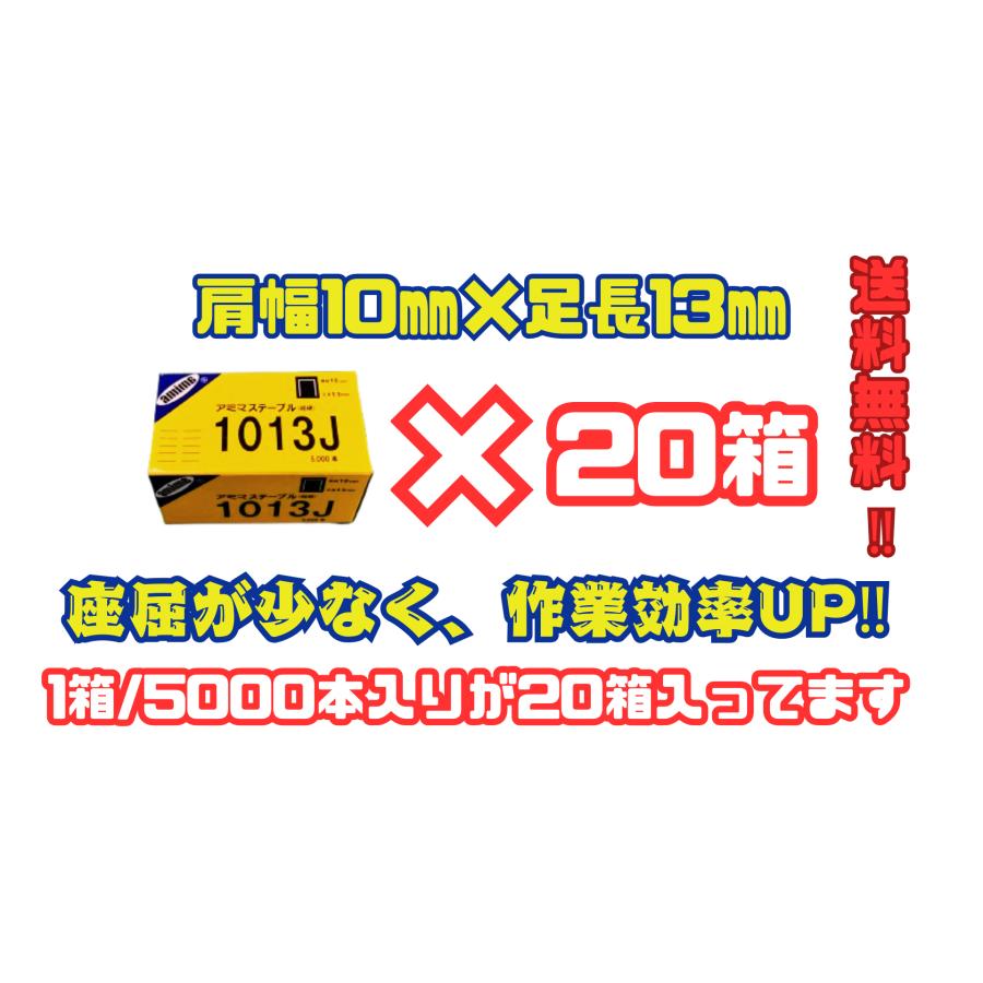 アミマ】 ステープル 1013J(超硬)ケース （5,000本入り小箱×20