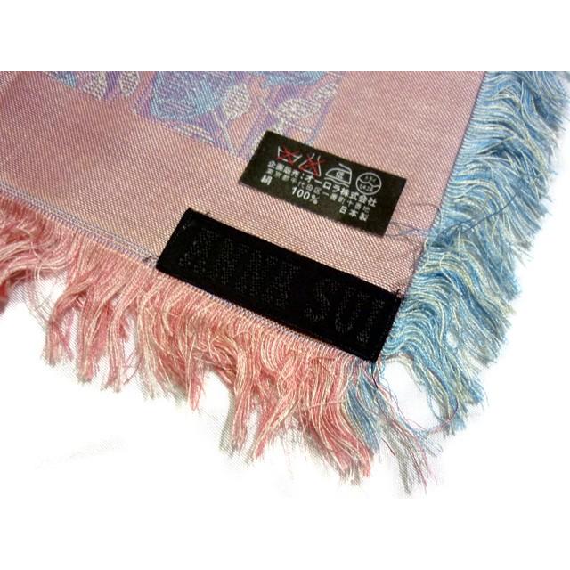 ANNA SUI 未使用 ANNA SUI アナスイ シルク 大判ストール （ピンク＋ 