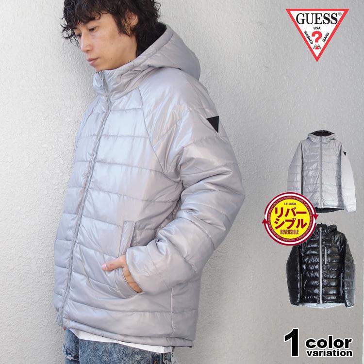 GUESS UK限定モデル ゲス 中綿 ジャケット リバーシブル パファー 