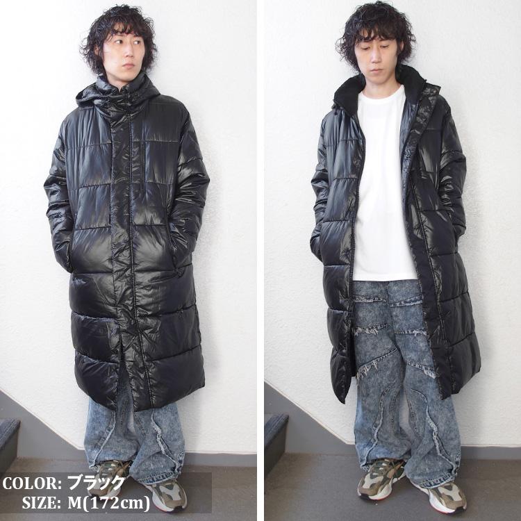 GUESS / コート/L/コットン/ブラック GUESS（ゲス） UK限定モデル 中綿 コート ロング ジャケット ベンチ