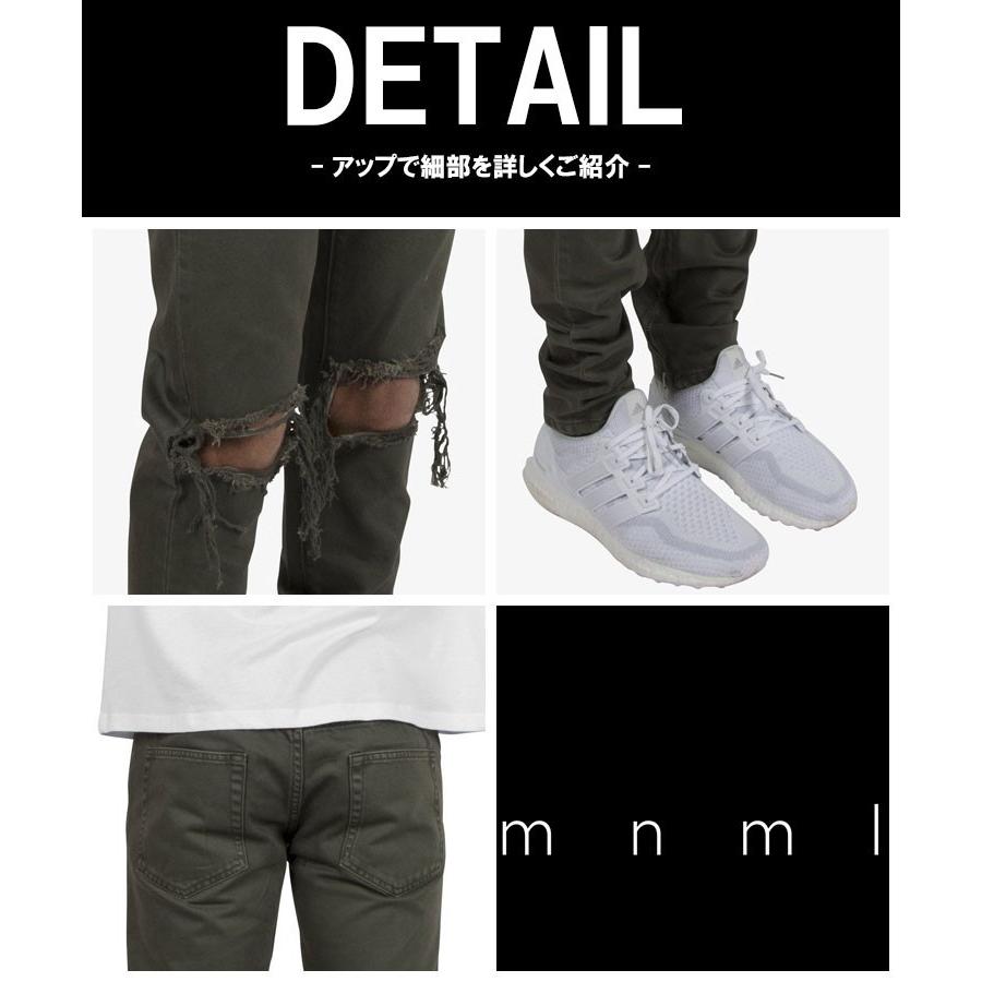 mnml ミニマル デニムパンツ ダメージジーンズ スキニー サイドジップ