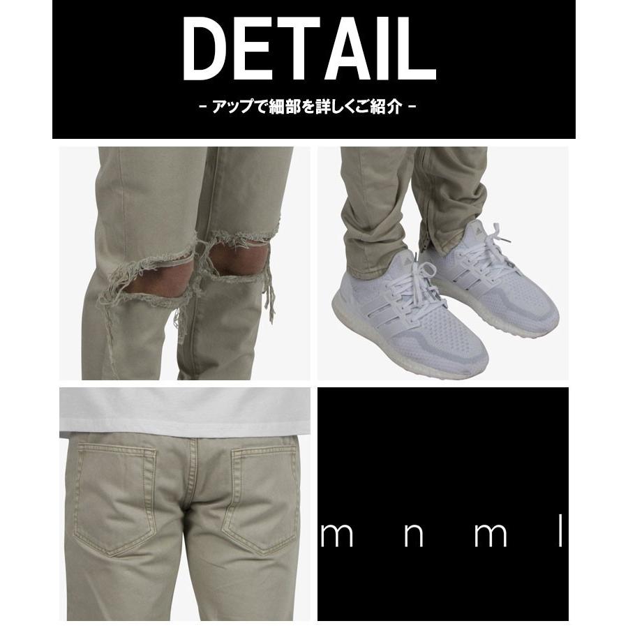 mnml ミニマル デニムパンツ ダメージジーンズ スキニー サイドジップ