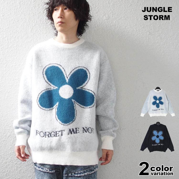 Jungle Storm（ジャングルストーム） ニット セーター フラワーロゴ 花 