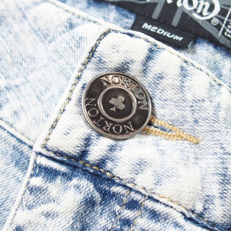 接触冷感】【XL】Norton ストレッチ 刺繍 ライダースデニム