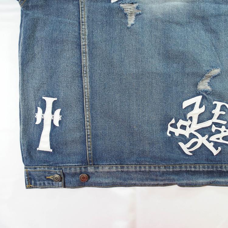 デニムジャケット メンズ Gジャン ジージャン アウター おしゃれ BIKE STAR PUワッペン付 ダメージ加工 裏原系 原宿 [300405] BIKE STAR（バイクスター） Gジャン デニムジャケット メンズ