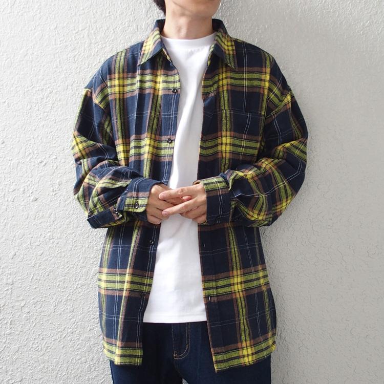 SUGGESTION ネルシャツ 長袖 メンズ レディース サジェスション