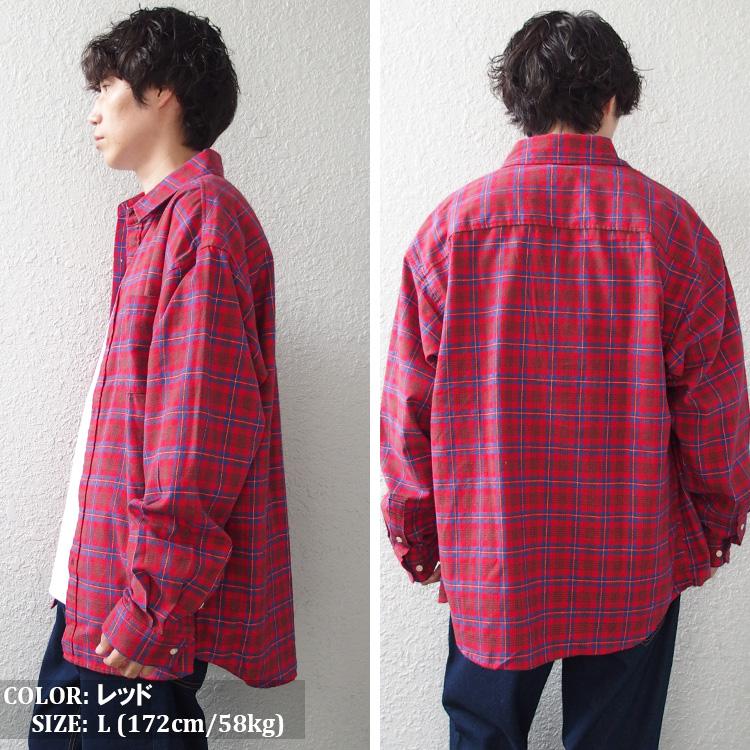 SUGGESTION ネルシャツ 長袖 メンズ レディース サジェスション